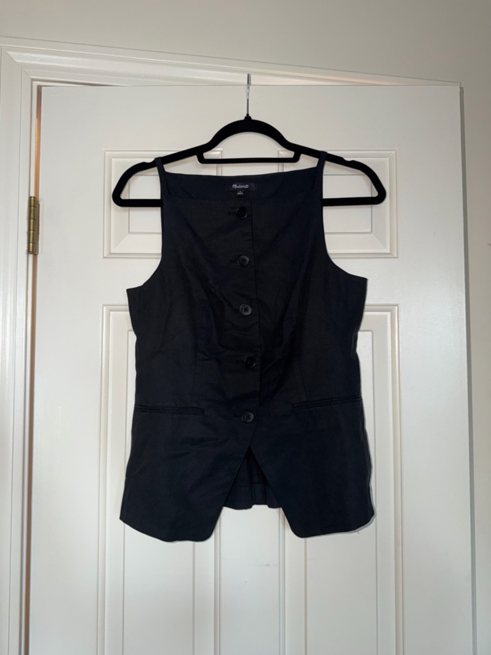 Madewell black Button-Front Sleeveless Camisole